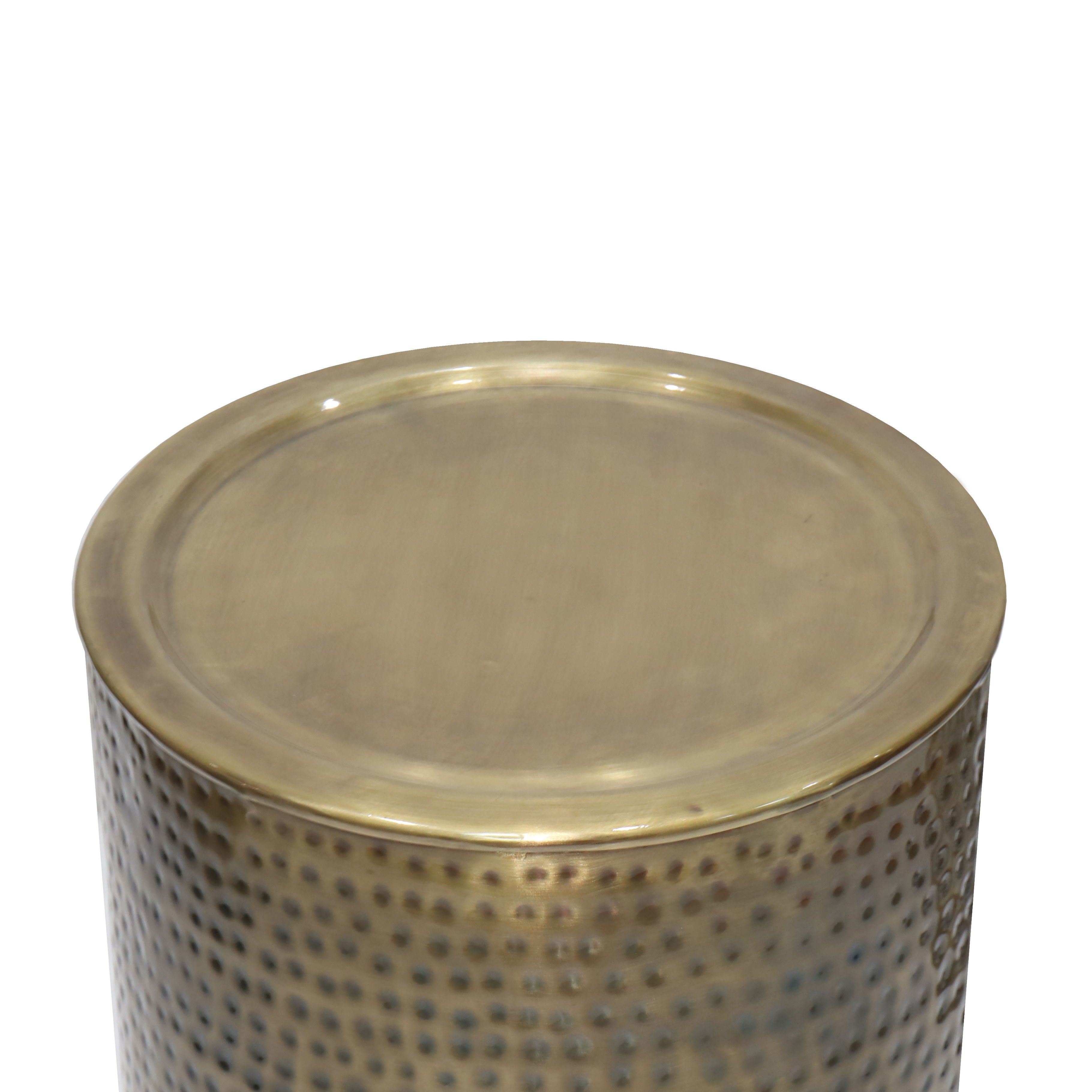 Corbin - Hammered Metal Side Table - Best Buy Furniture
