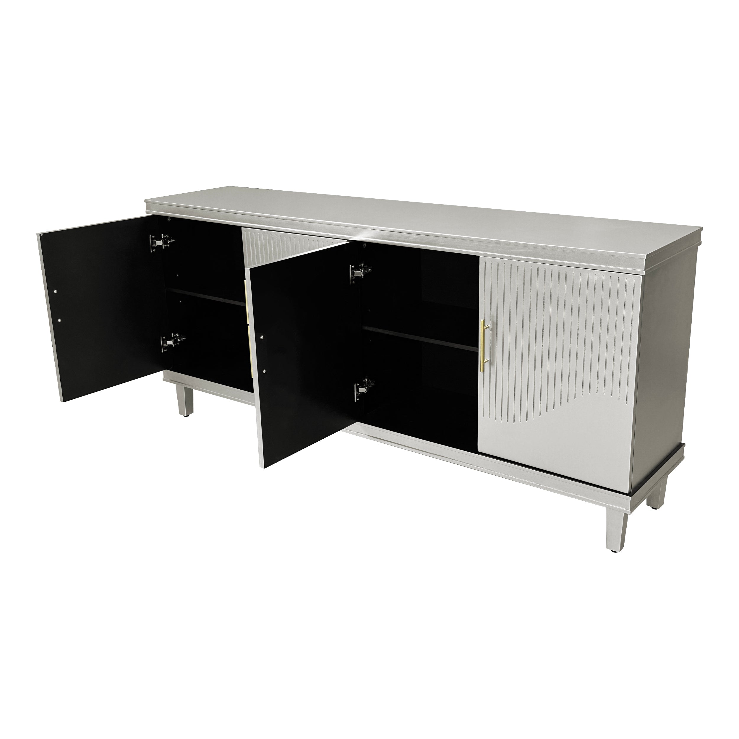 Champagne 4-Door Cabinet with Adjustable Shelves