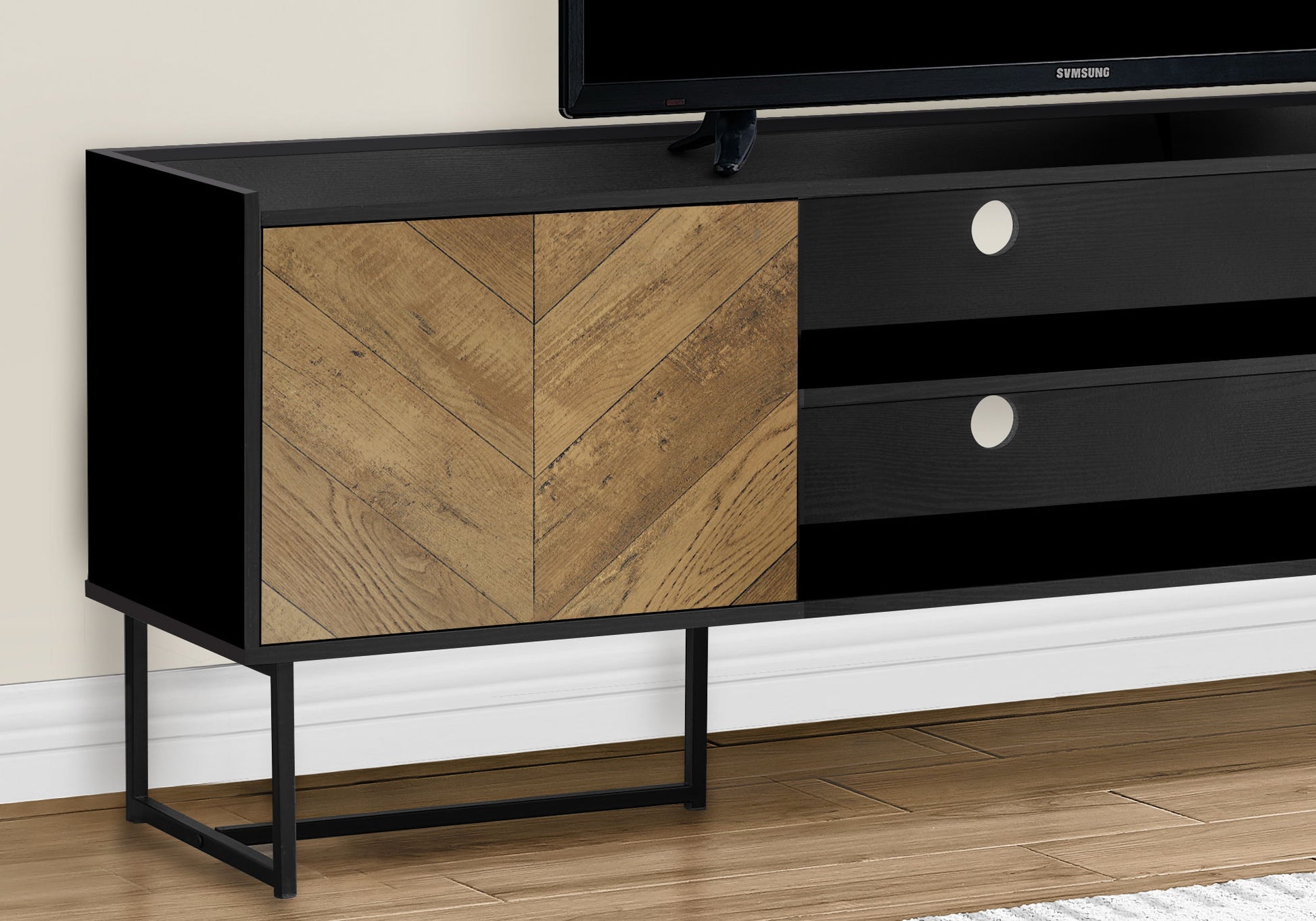 TV Stand, Console, Media Entertainment Center, Storage Cabinet, Modern - Black - Best Buy Furniture
