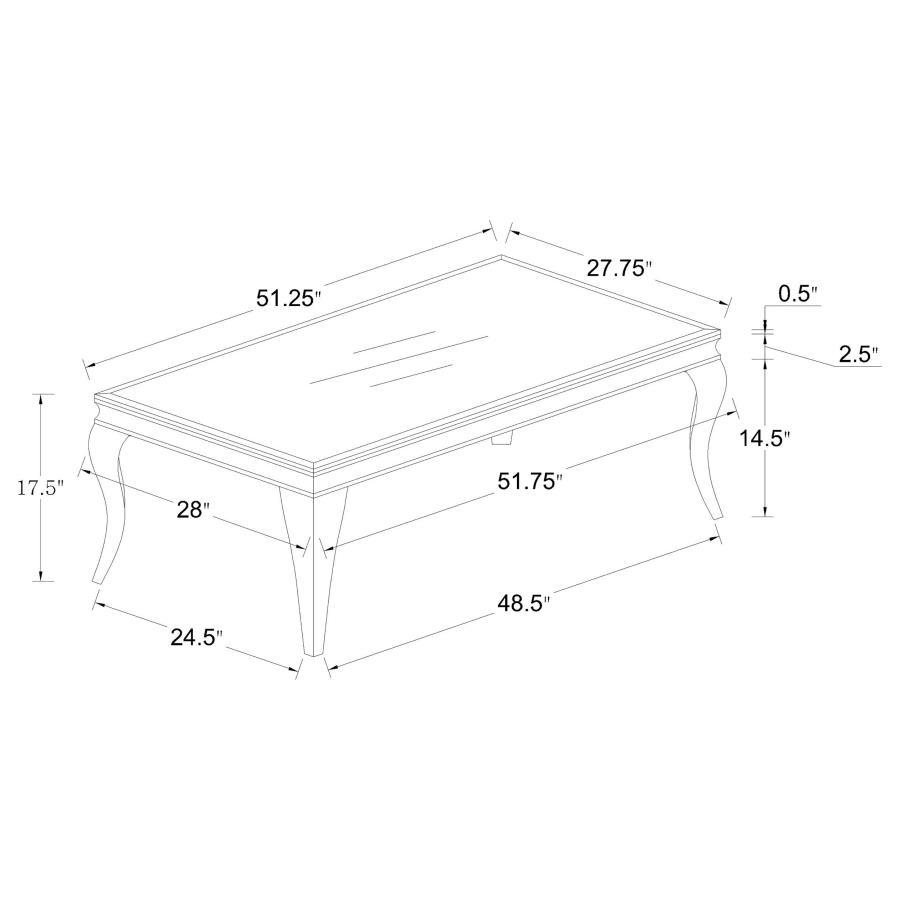 Carone - Glass Top Coffee Table Set