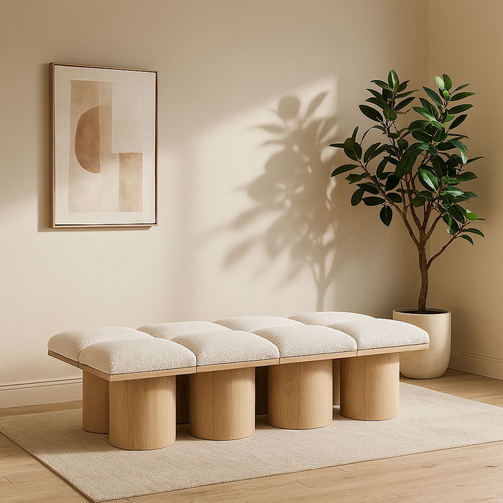 Pavilion - 8 Piece Modular Bench With Natural Base - Best Buy Furniture