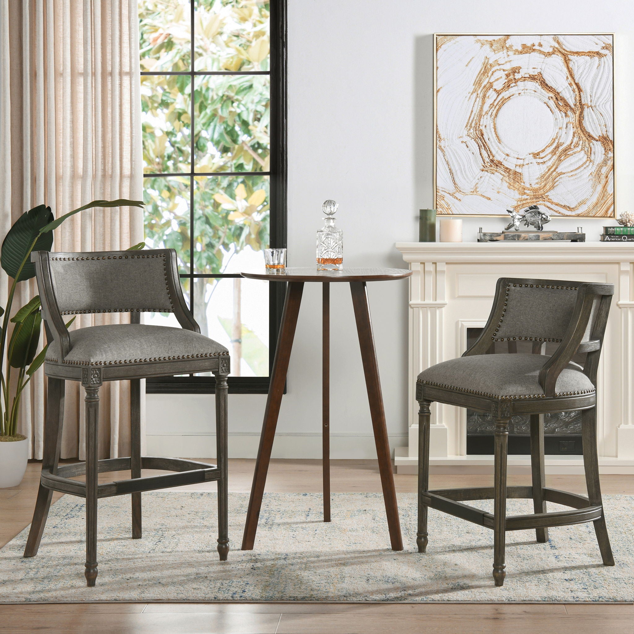 Paris - Farmhouse Counter Height Bar Stool With Backrest