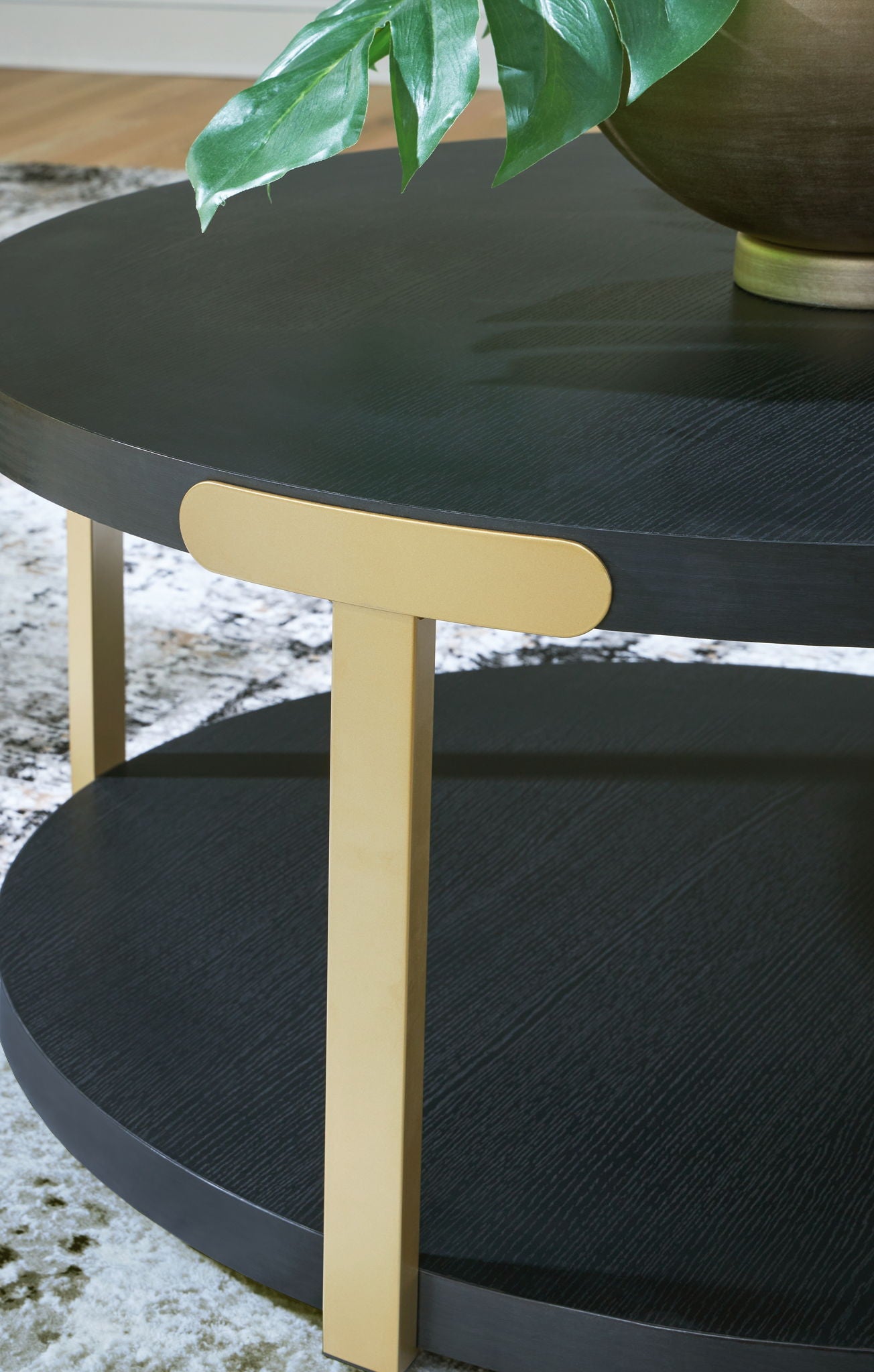 Shylore - Occasional Table Set (Set of 3) - Black / Brass Finish - Best Buy Furniture