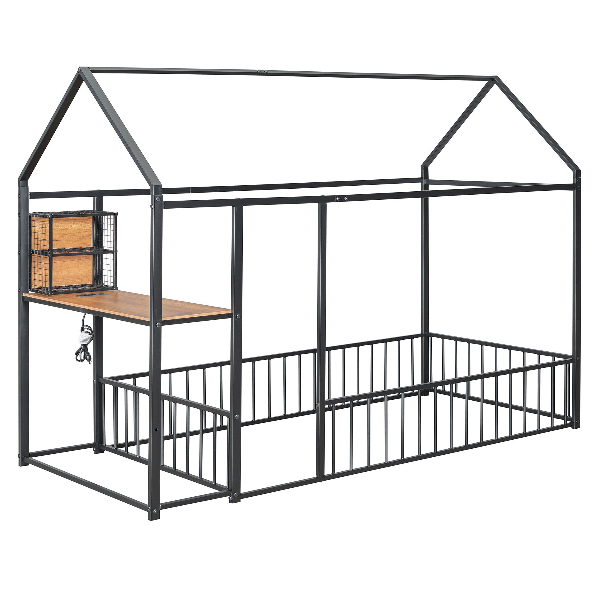 House Frame With Desk, Shelves, Power Outlets And USB Ports