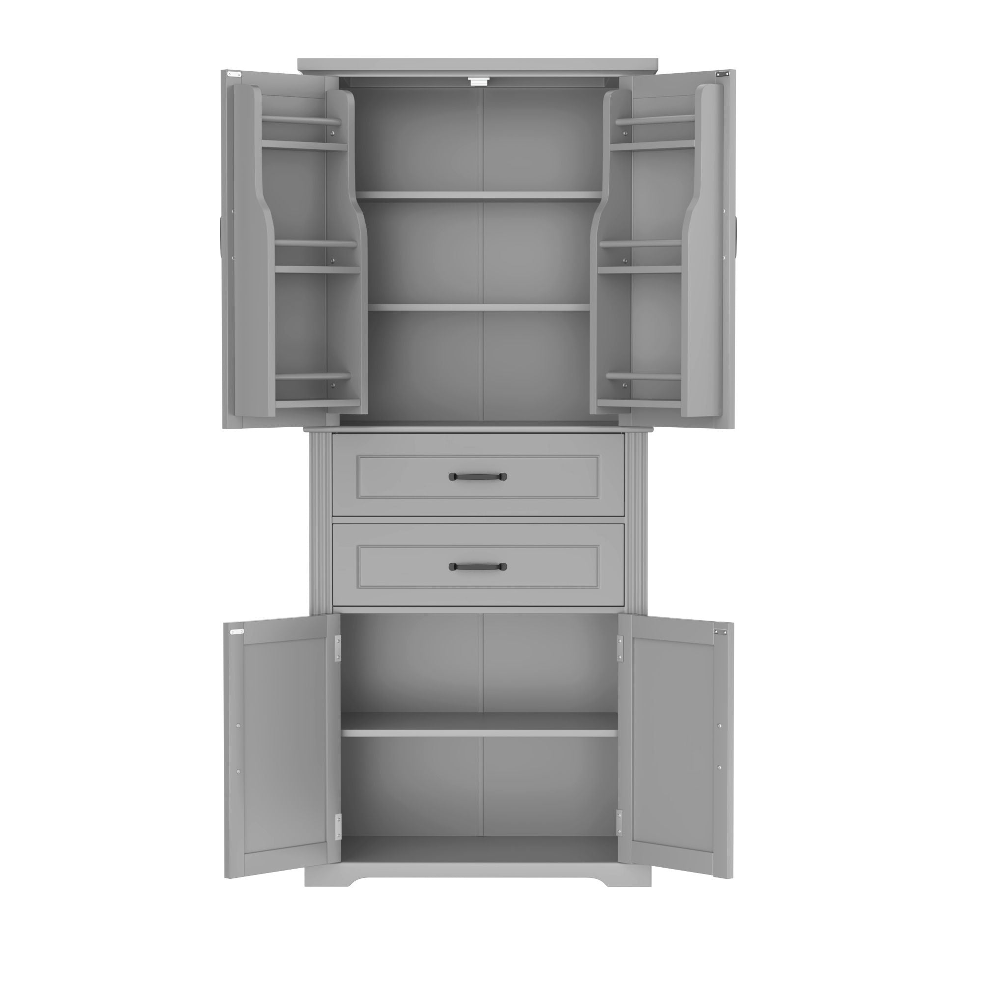 Elegant Multi Functional Storage Cabinet With Slide Rail Drawers, Adjustable Shelves