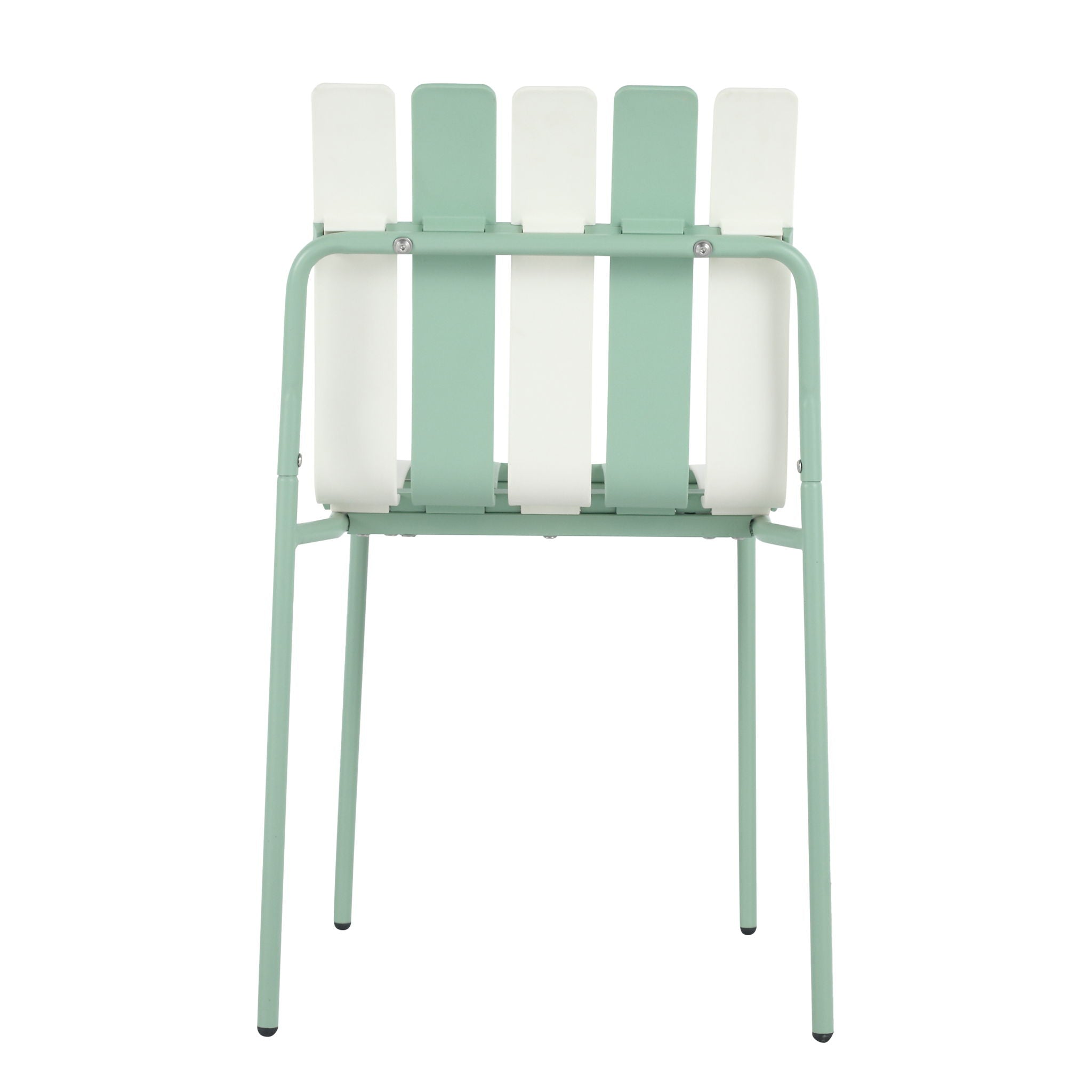 4 Piece Set Of Single Chairs With Modern Color Blocking Design, UV Resistant And Rust Proof - Haze Green / White
