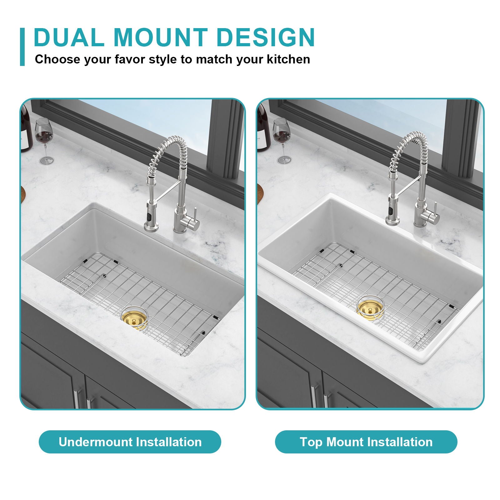 Rectangular Deep Single Bowl Kitchen Sink