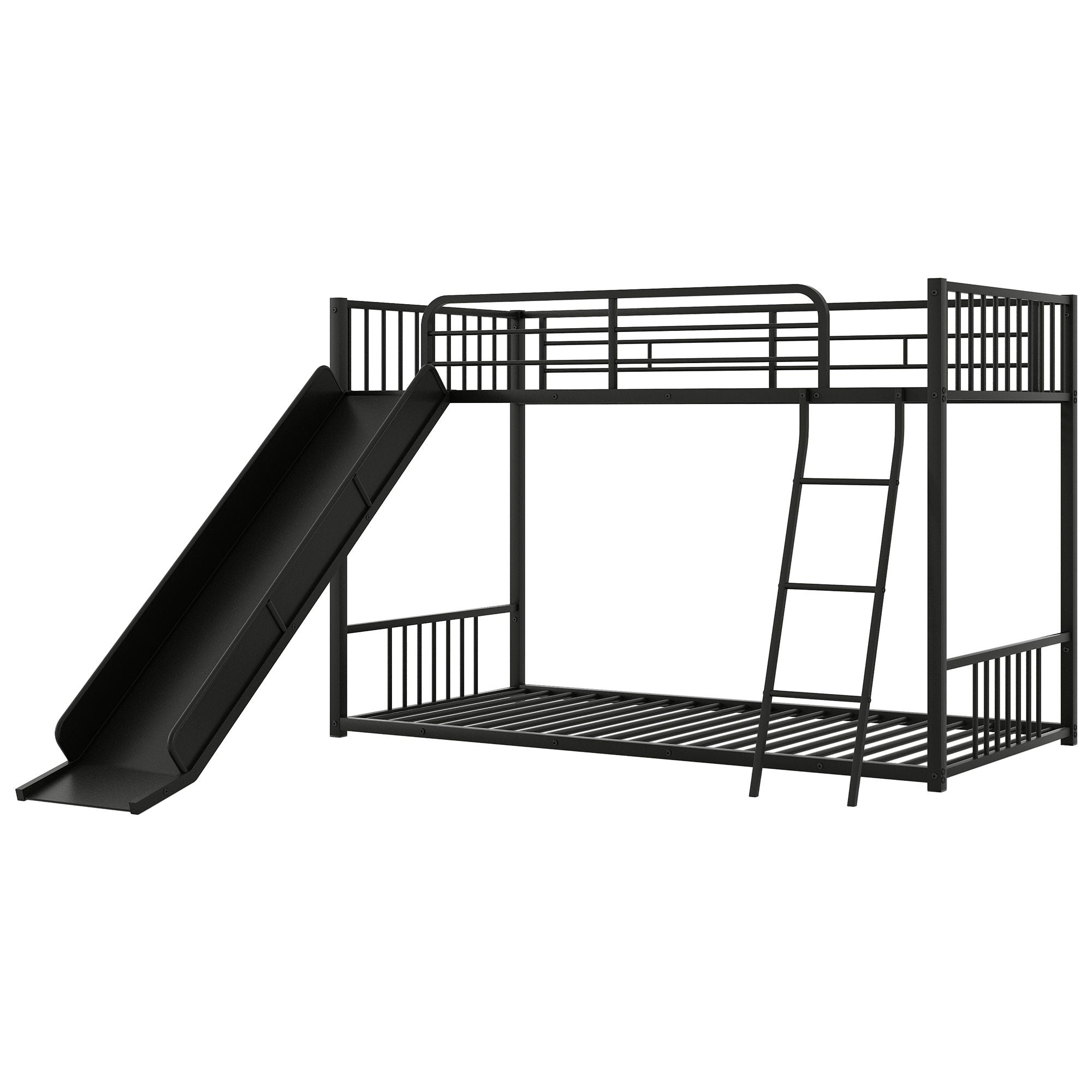 Metal Bunk Bed With Slide, Durable Steel Frame