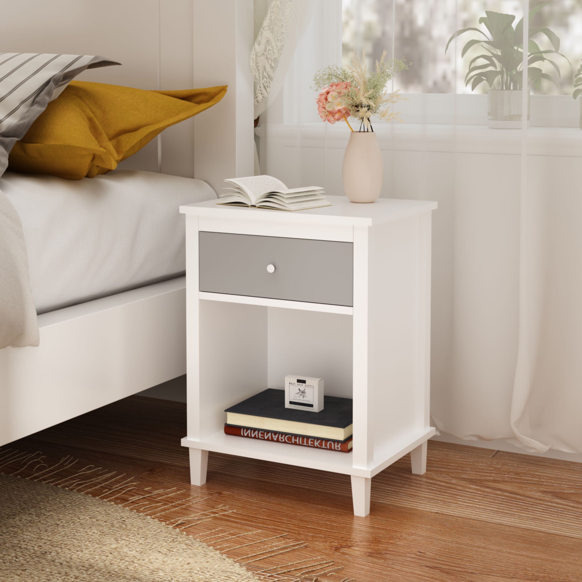 Nightstand With 1 Drawer 1 Shelf