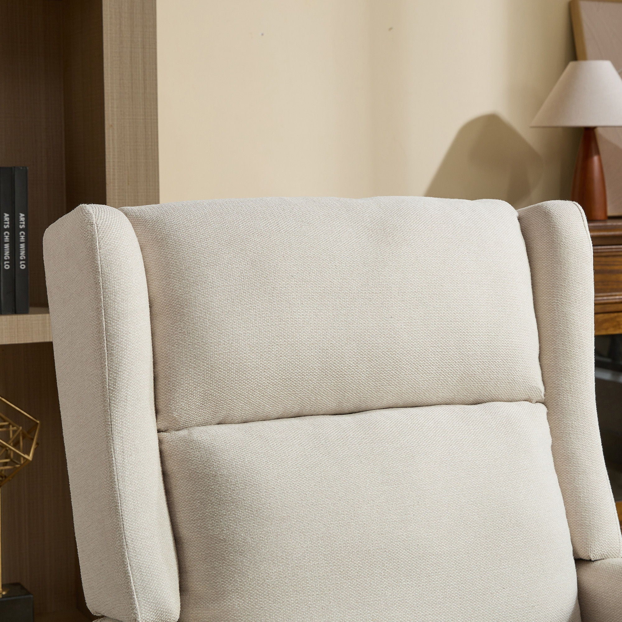 Wide Modern Accent Chair With Wood Legs For Living Room
