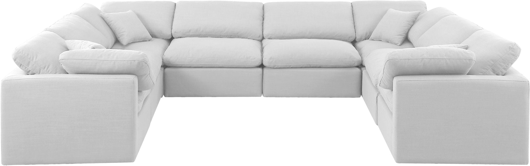 Indulge - Linen 8 Piece Modular Sectional - White
