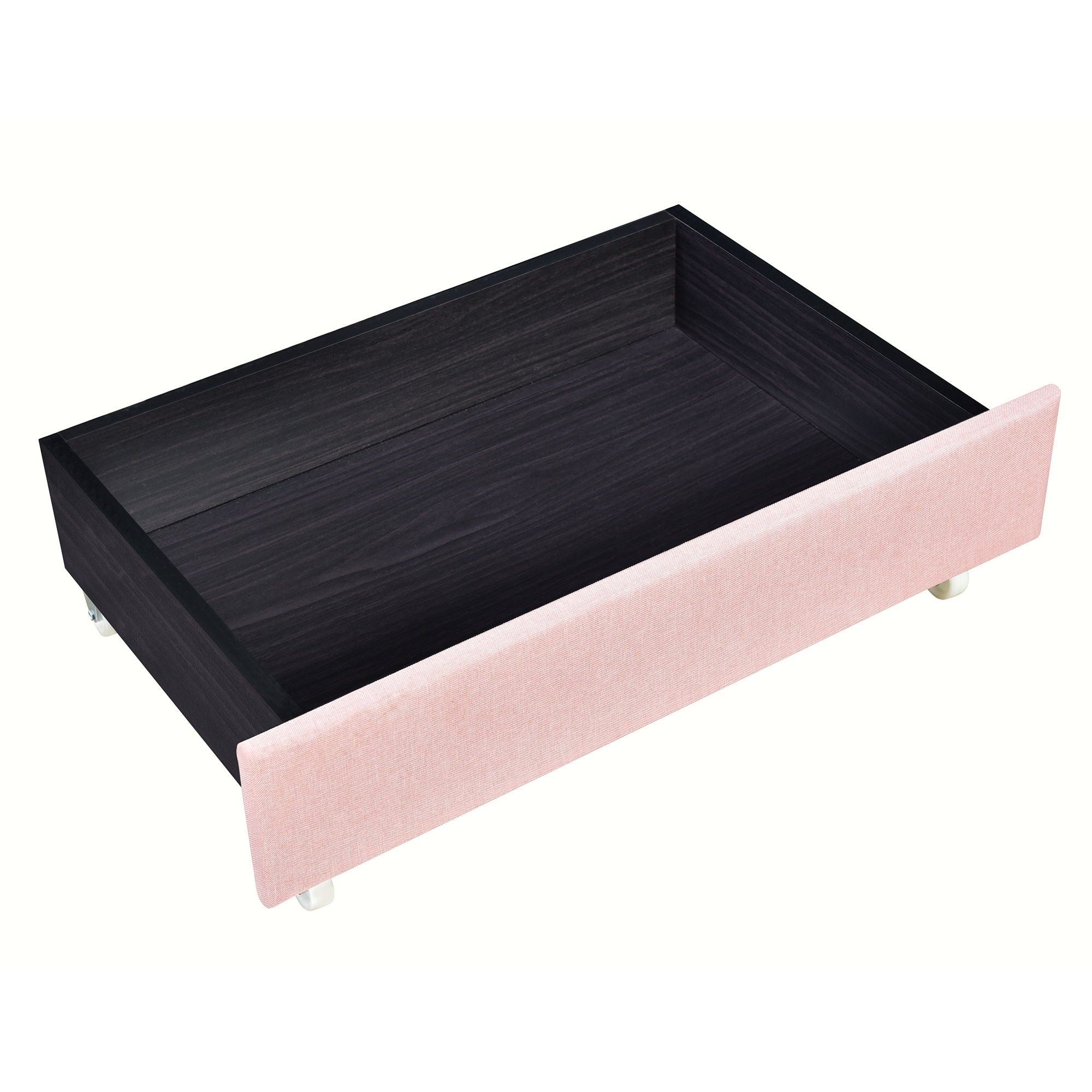 Queen Size Storage Bed Linen Upholstered Platform Bed & Two Drawers - Pink