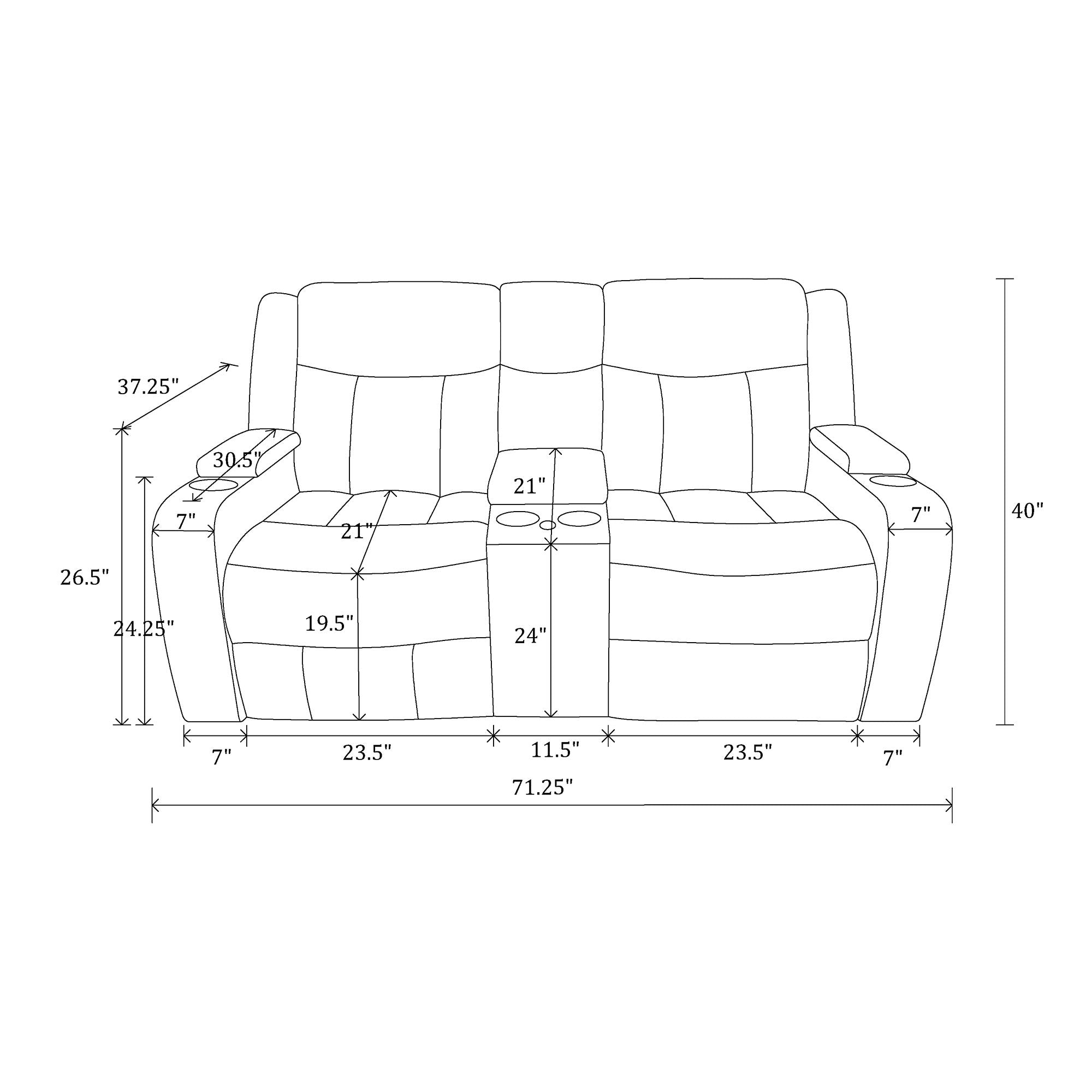 Blanca - Power Reclining Set With LED Lights, USB And Built In Speakers