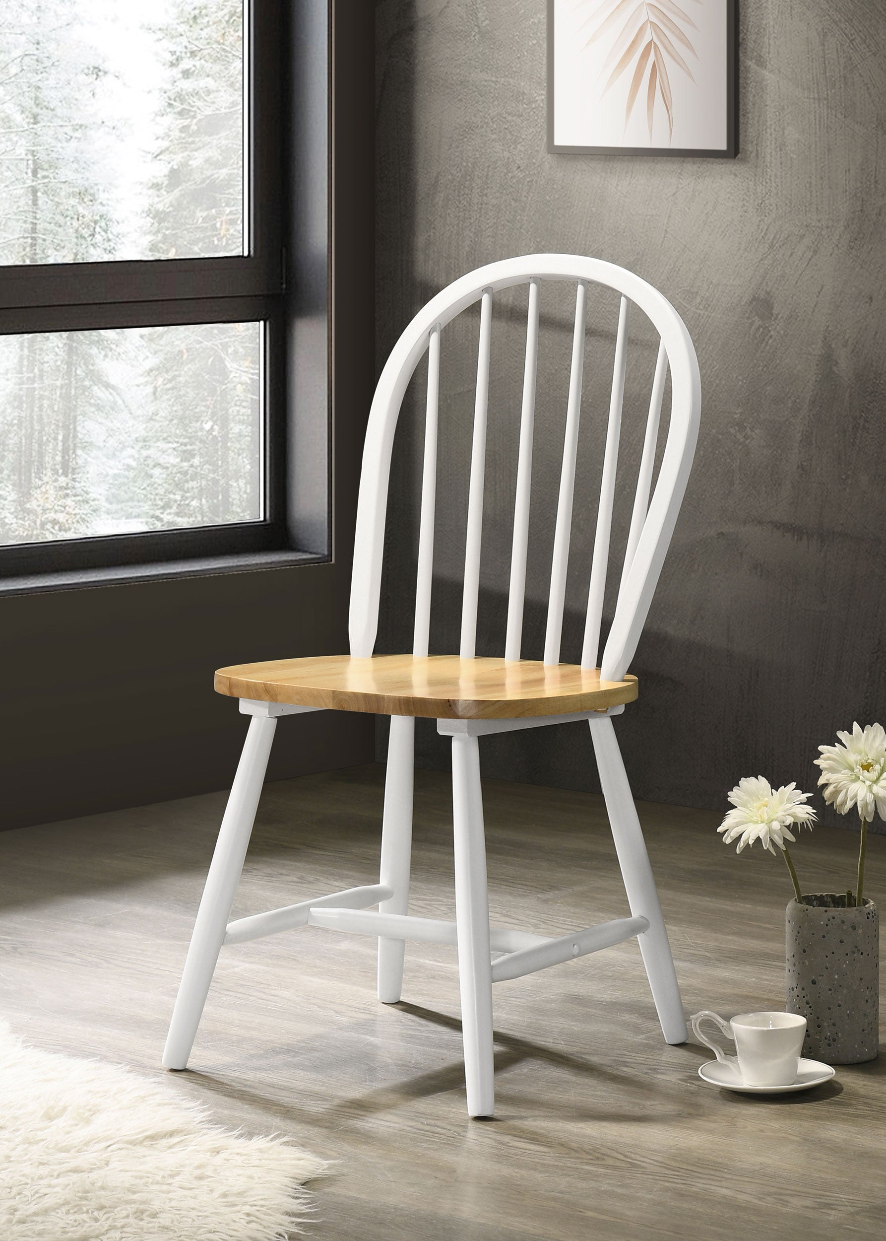 Cinder Wood Dining Side Chair White (Set of 4)-CoasterEveryday