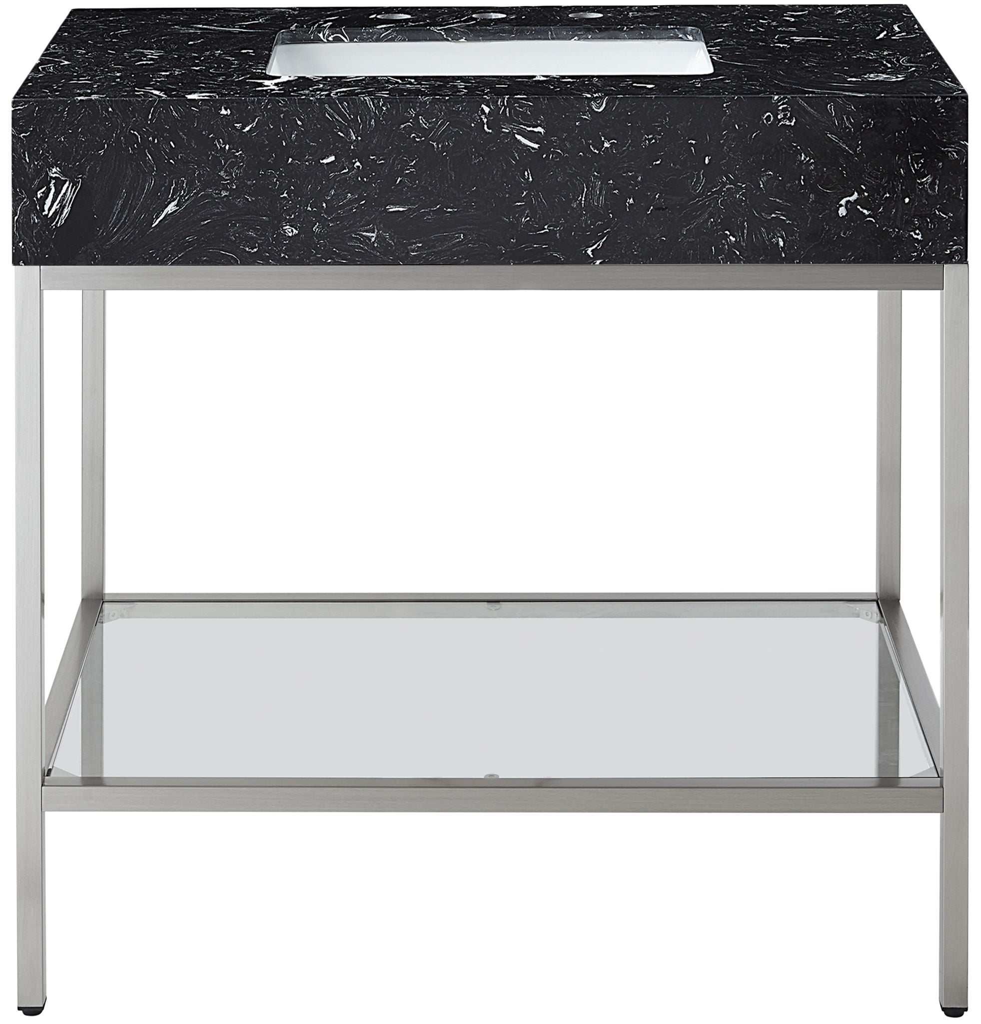 Marmo - Engineered Marble Bathroom Vanity With Chrome Base