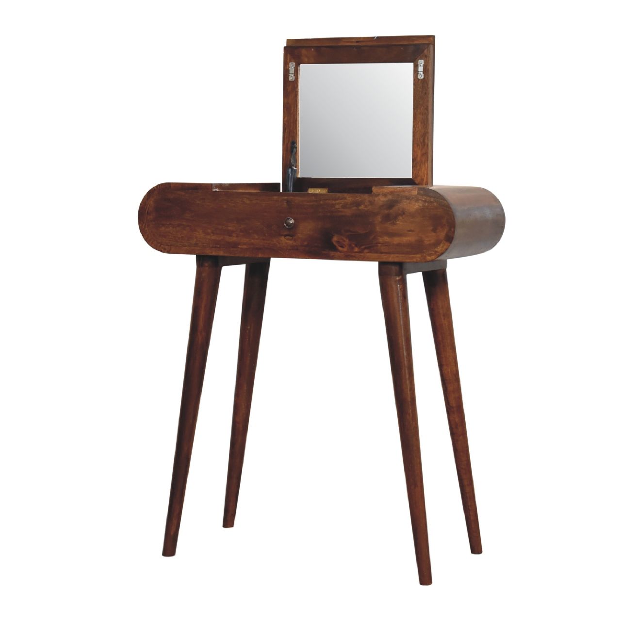 Mini Round Fold Vanity - Chestnut - Best Buy Furniture