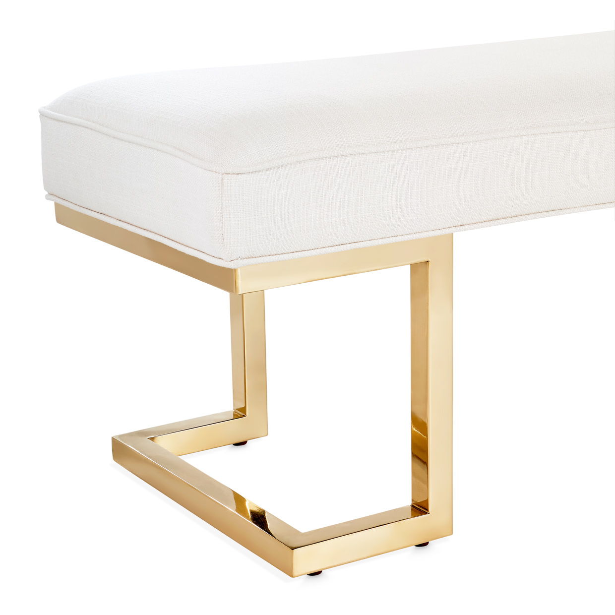Belmont Place - Bed Bench - White / Gold