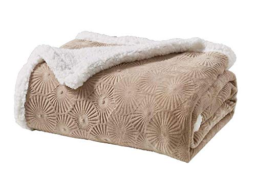 Decor&More Bon Iver Collection Extra Soft Bursting Fireworks Embossed Microplush Throw Blanket with Sherpa Backing (50" x 60") - Best Buy Furniture