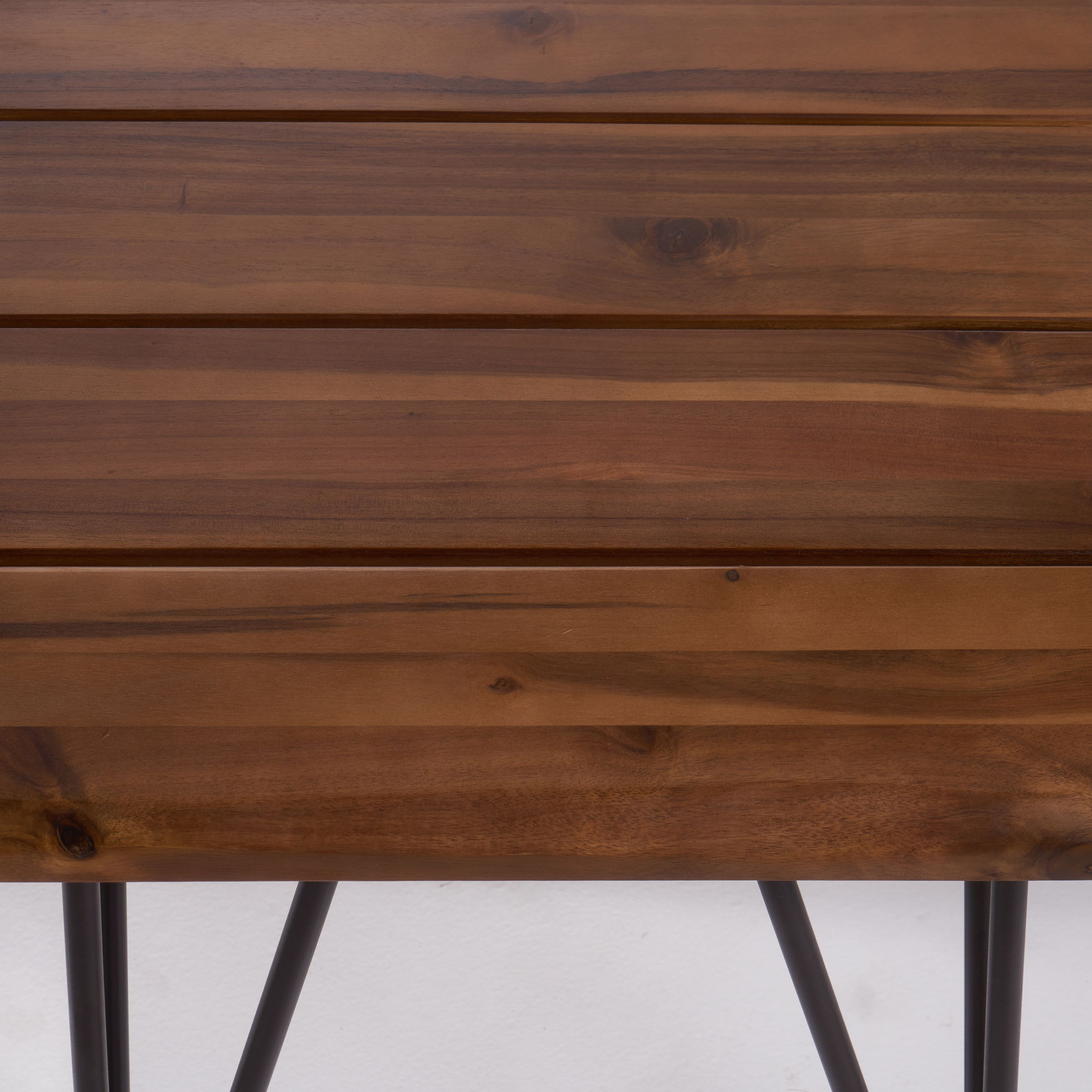 Zion - Outdoor Industrial Iron And Coffee Table - Teak