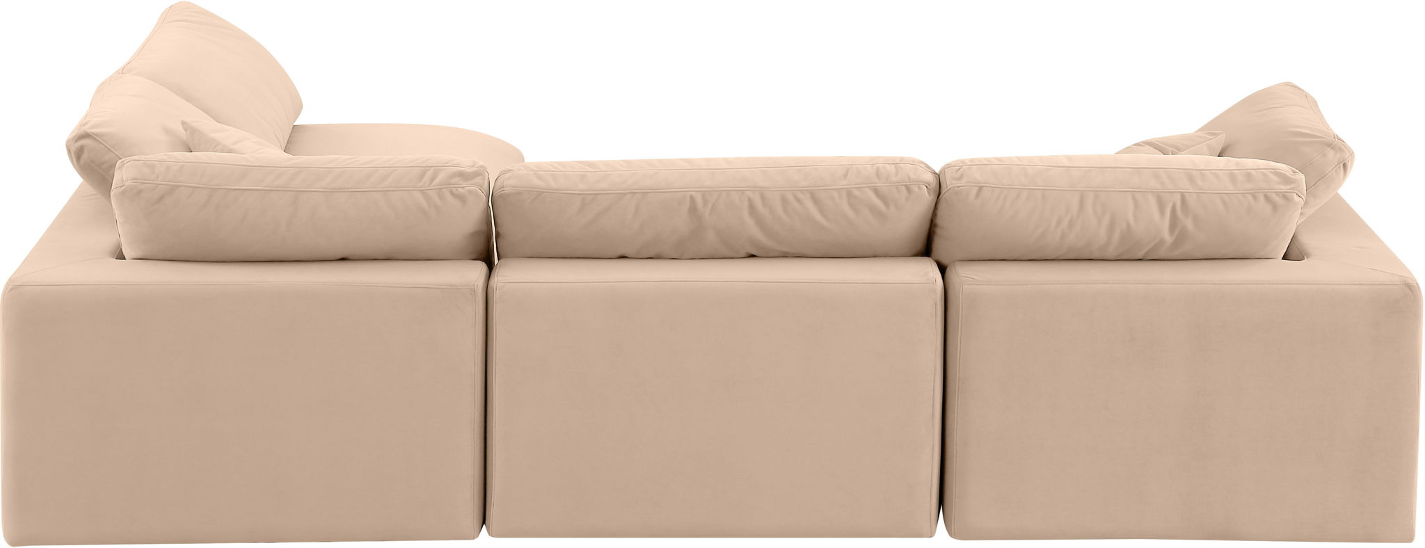 Comfy - 4 Piece Velvet Modular Armless Sectional