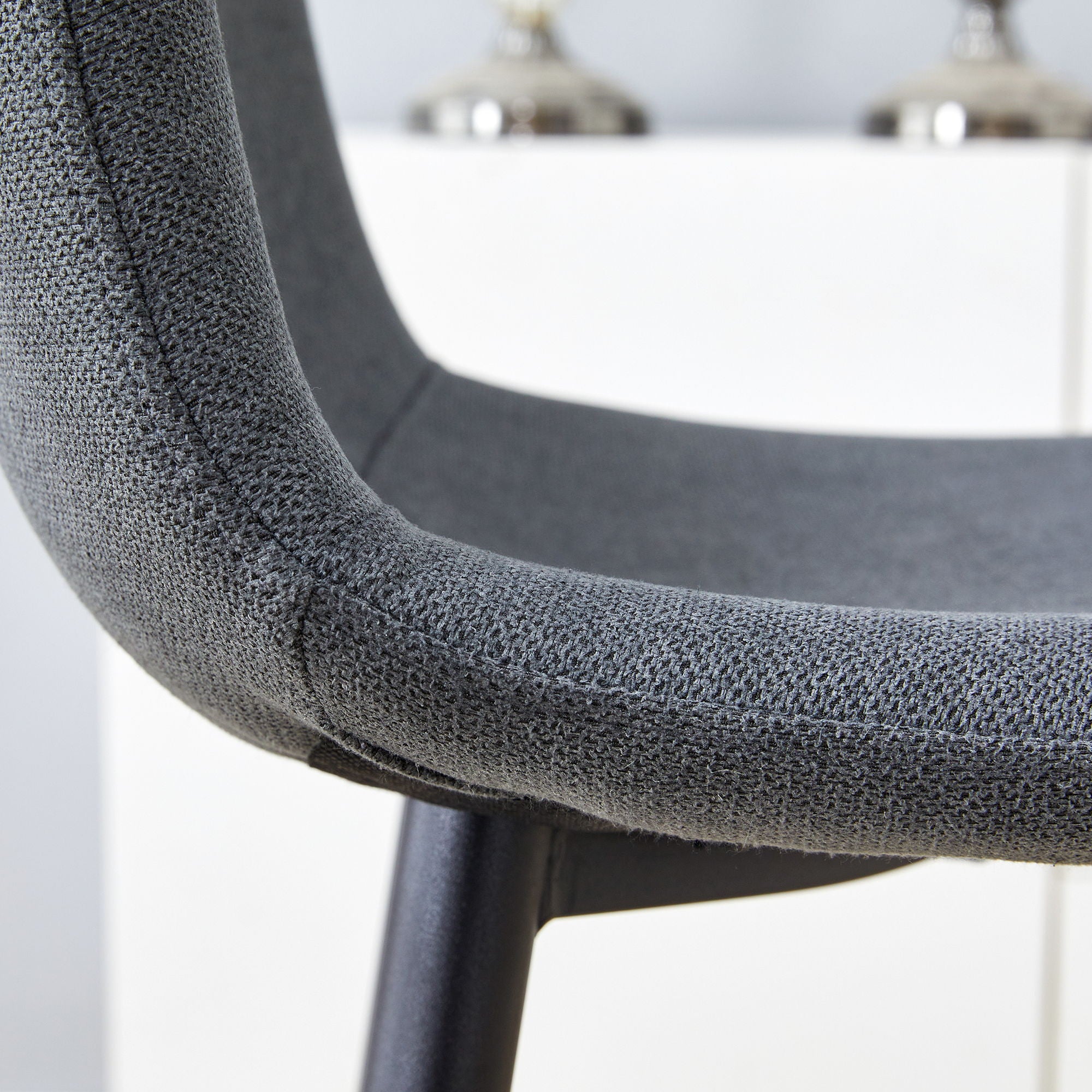 Modern Black Pu Bar Chair Rounded Backrest (Set of 2)