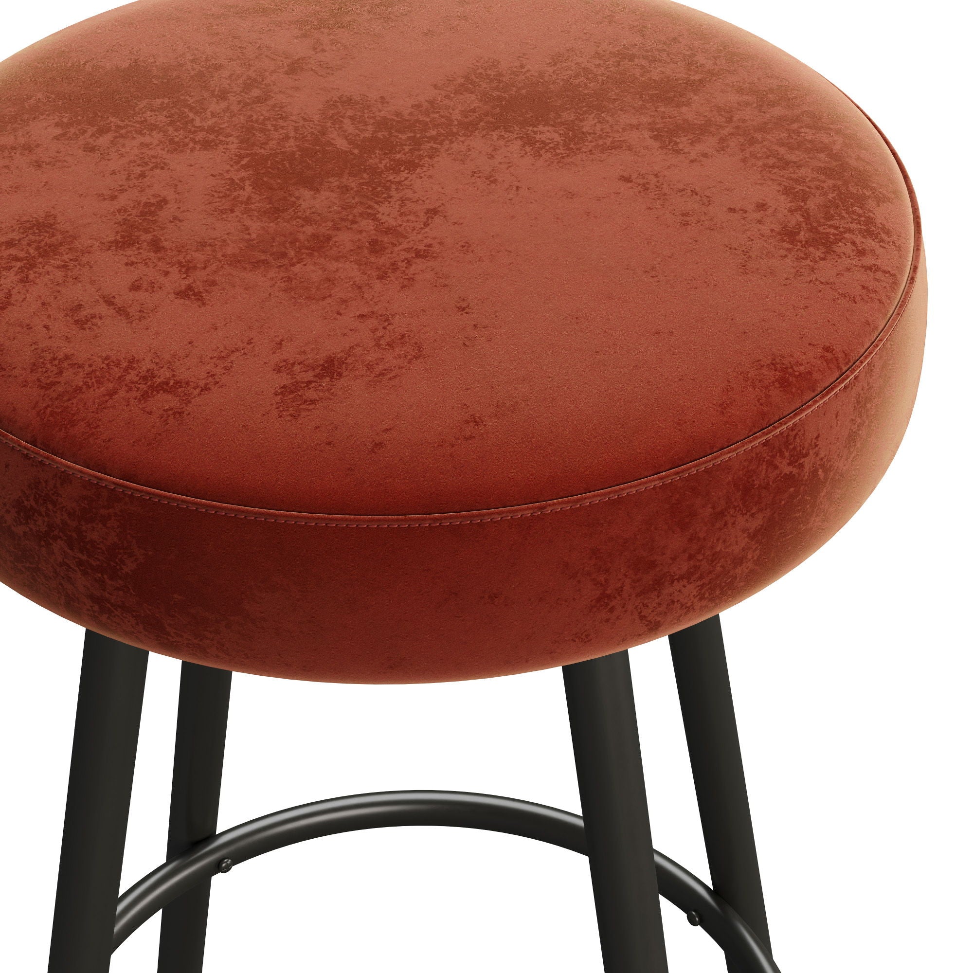 Modern Glam Upholstered Bar Stool - Rust