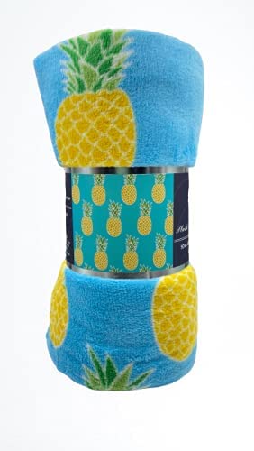 Summertime Whimsy Plush Fleece Throw Blanket (50" x 60") - Pineapple - Best Buy Furniture