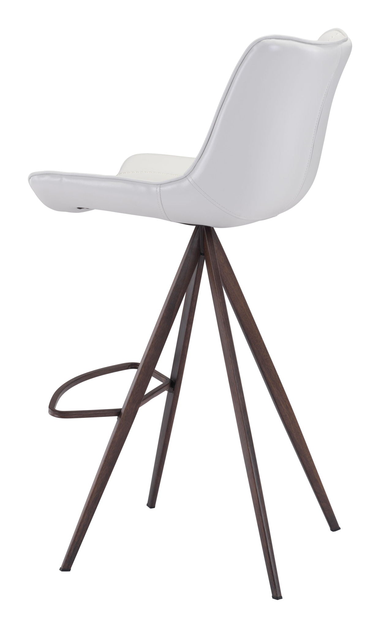 Aki - Bar Chair (Set of 2) - White & Walnut