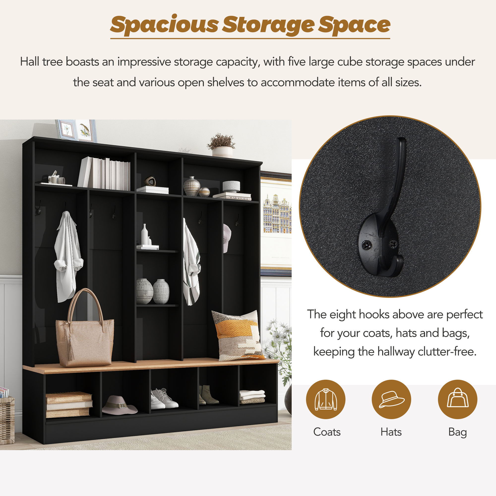 Minimalist Shoe Cabinet With Cube Storage & Shelves
