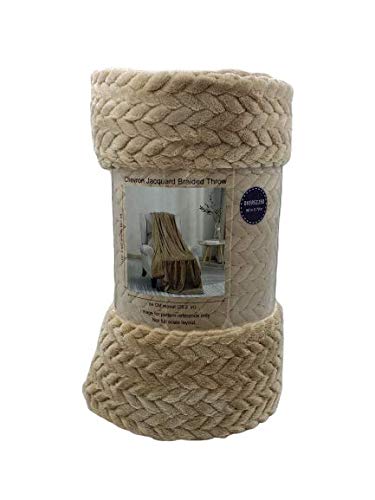 Decor&More Noble House Oversized and Extra Heavy Chevron Braided Throw Blanket (50" x 70") - Best Buy Furniture