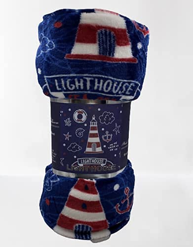 Faith, Hope, Love Home Decor The Shore Summertime Extra Soft Microplush Throw Blanket (50" X 60") - Lighthouse Blanket - Best Buy Furniture