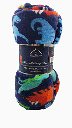 Summertime Whimsy Plush Fleece Kid Throw Blanket (50" x 60") - Dino Time - Soft Dinosaur Throw Blanket - for Boys and Girls and Kids of Any Age - Best Buy Furniture