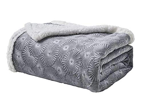 Decor&More Bon Iver Collection Extra Soft Bursting Fireworks Embossed Microplush Throw Blanket with Sherpa Backing (50" x 60") - Best Buy Furniture