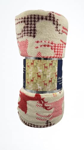 Decor&More Festive Holiday Microplush Throw Blanket (50" x 60") - Reindeer Silhouette - Best Buy Furniture