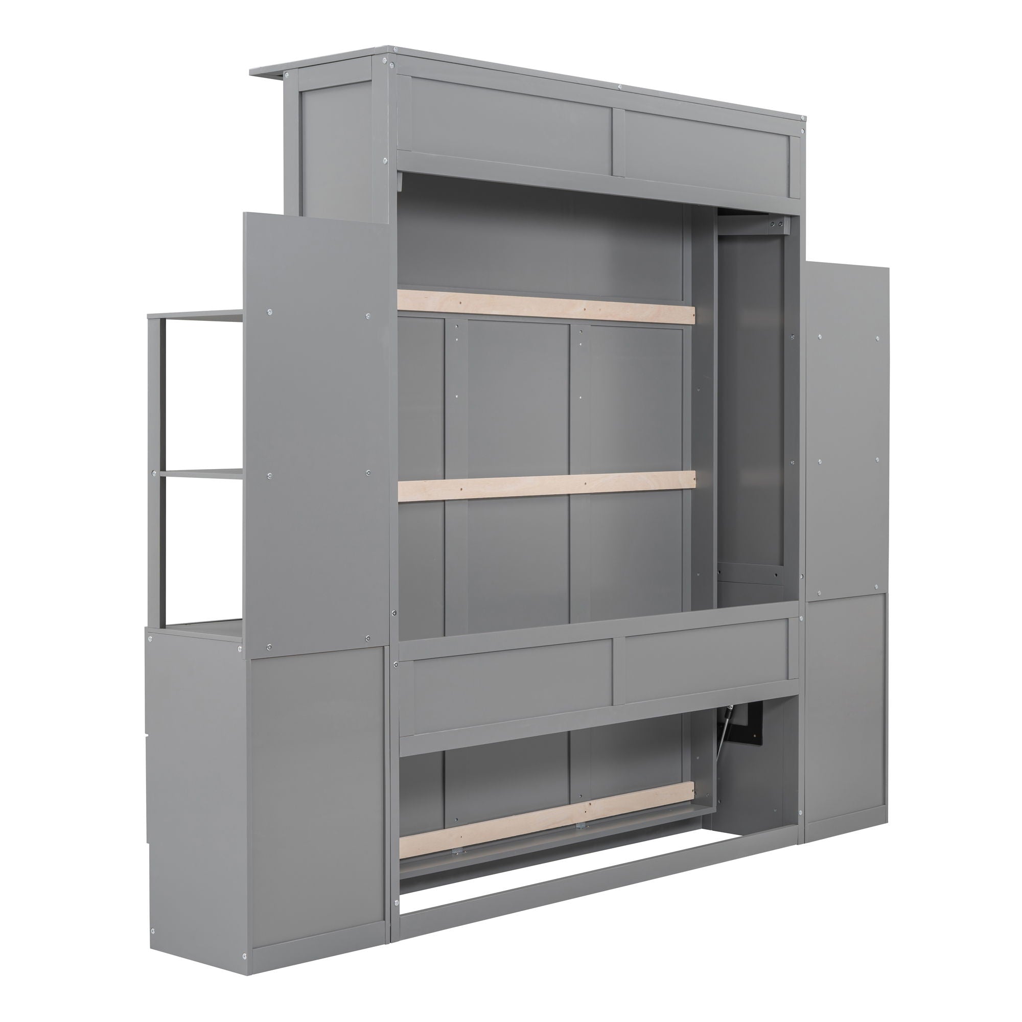 Murphy Wall Bed With Shelves, Drawers And LED Lights