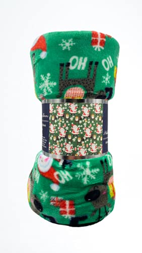 Decor&More Ho Ho Ho Merry Christmas Collection Microplush Holiday Throw Blanket (60" x 50") - Santa - Best Buy Furniture