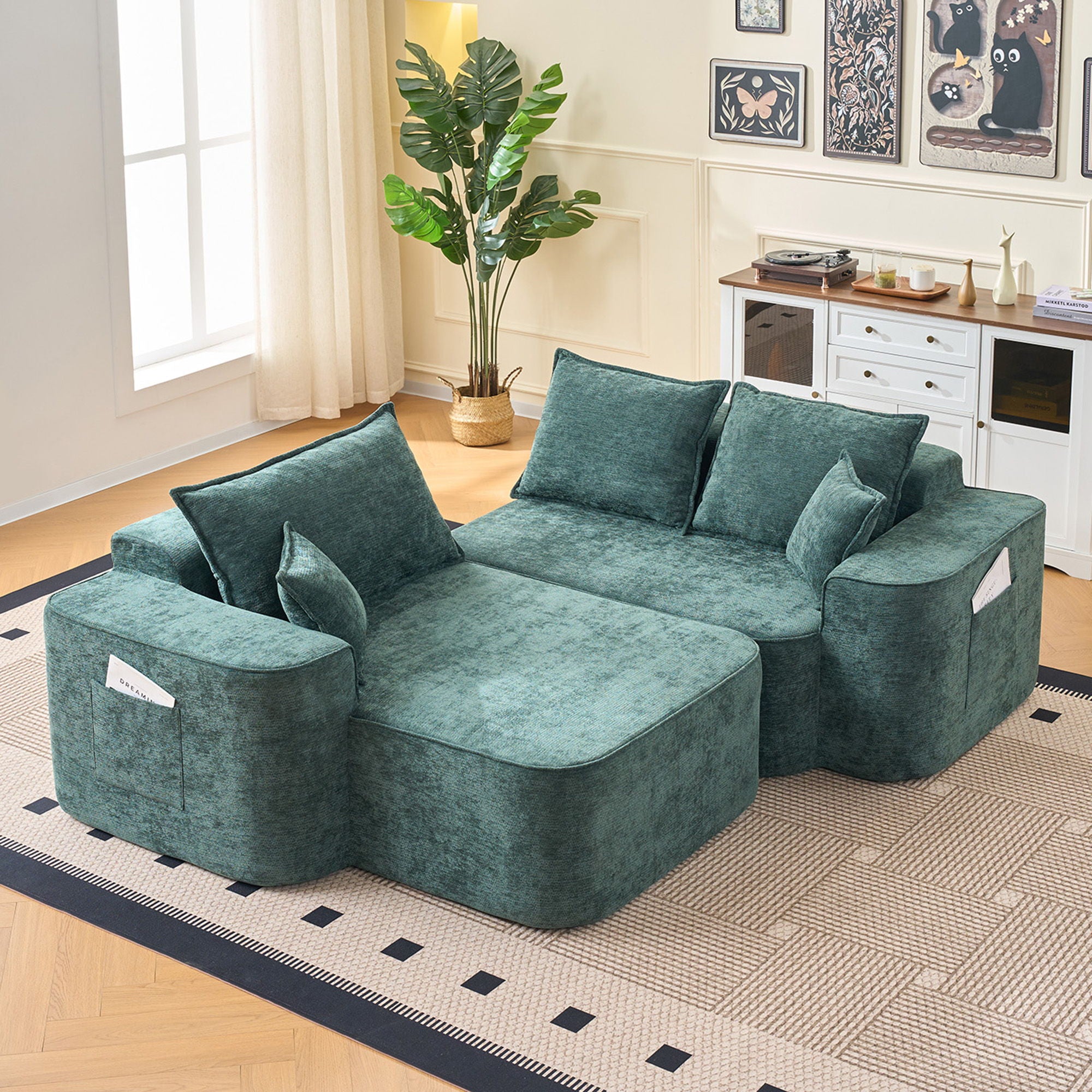 L-Shaped Sectional Sofa Couch With Chaise, Extra Deep Seats