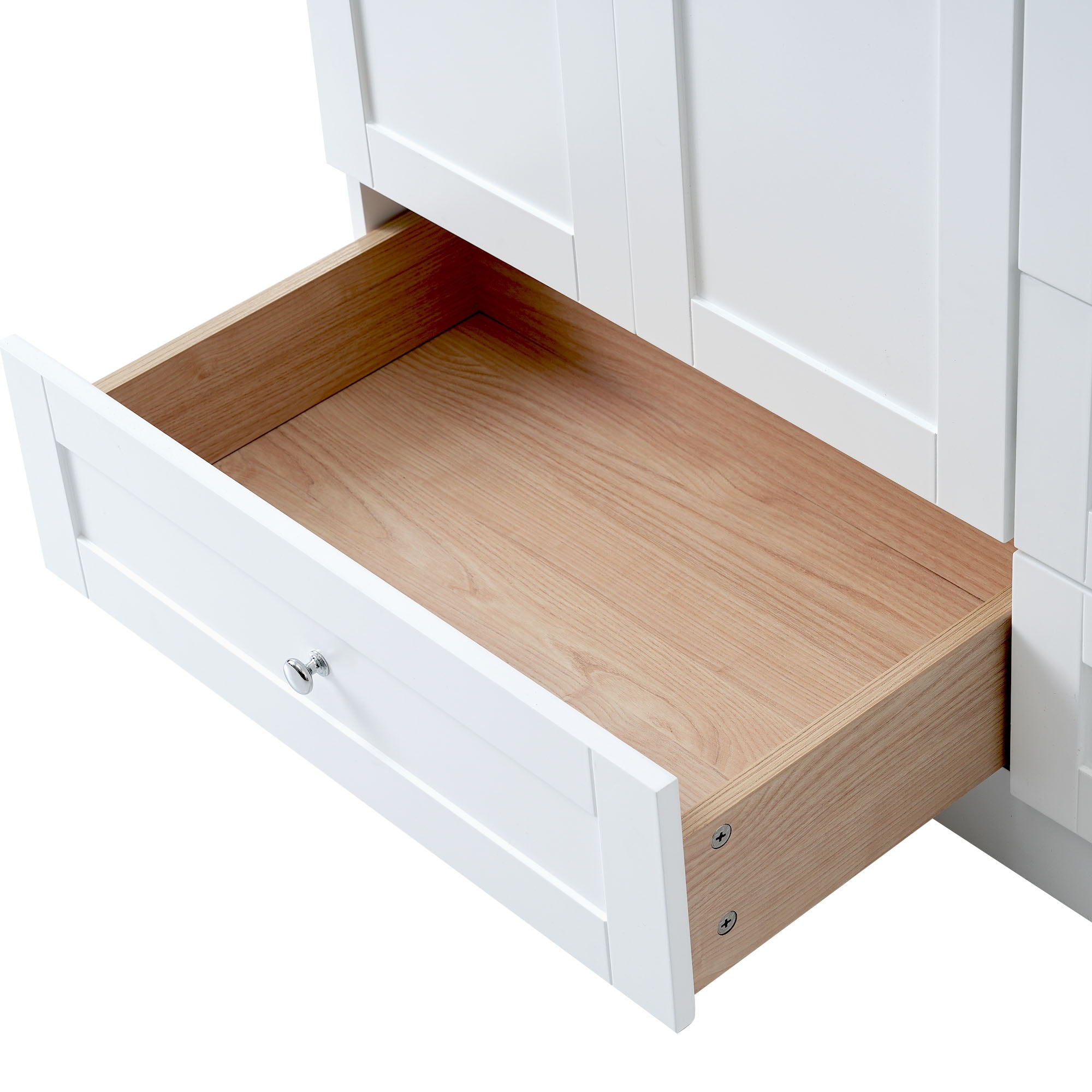 Shaker Free Standing Bathroom Vanity Cabinet With Sink, Soft Close Drawers And Doors - White