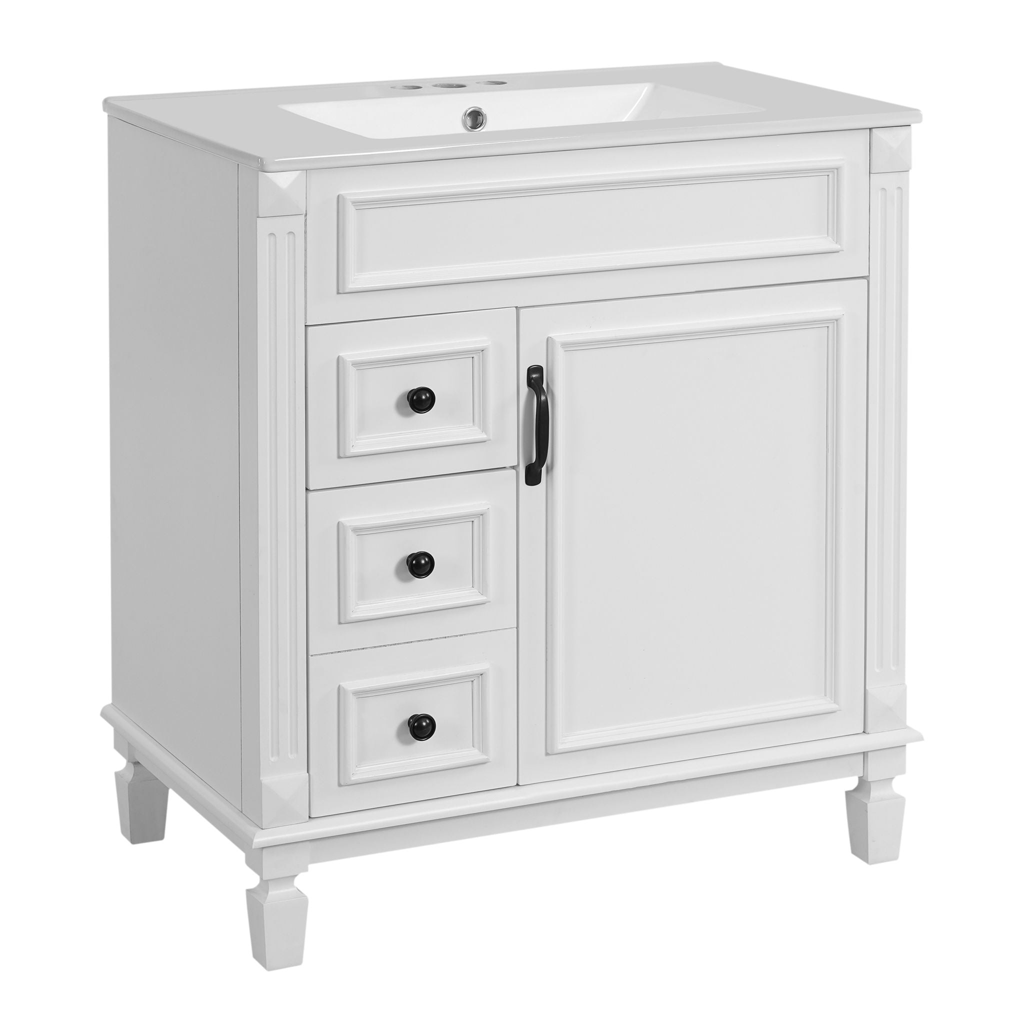 Bathroom Vanity With Sink, Cabinet With 2 Drawers And Adjustable Shelf