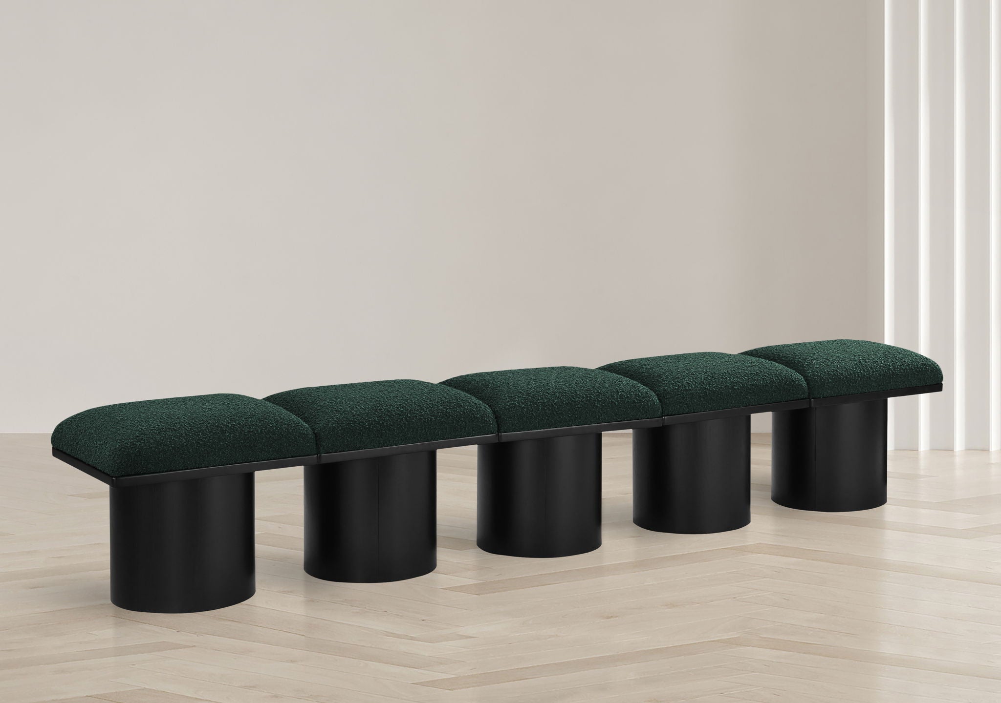 Pavilion - 5 Piece Modular Bench With Black Base