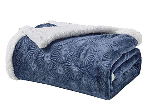 Decor&More Bon Iver Collection Extra Soft Bursting Fireworks Embossed Microplush Throw Blanket with Sherpa Backing (50" x 60") - Best Buy Furniture