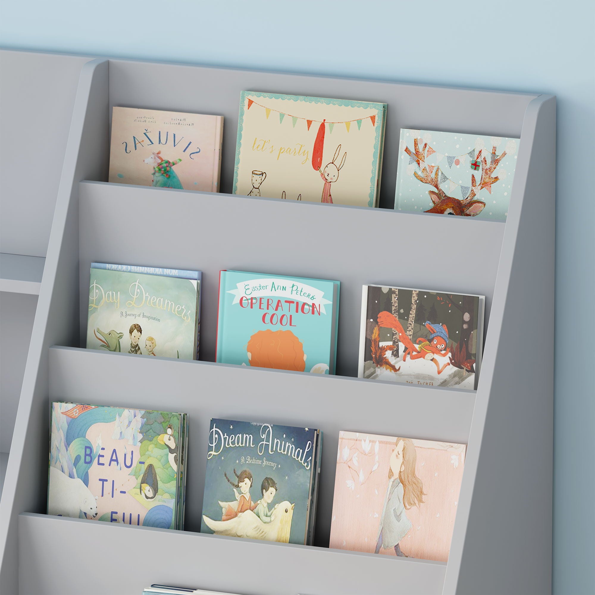 Bookshelf And Toy Storage Organizer, 4 Tier Bookcase With Display Stand For Playroom