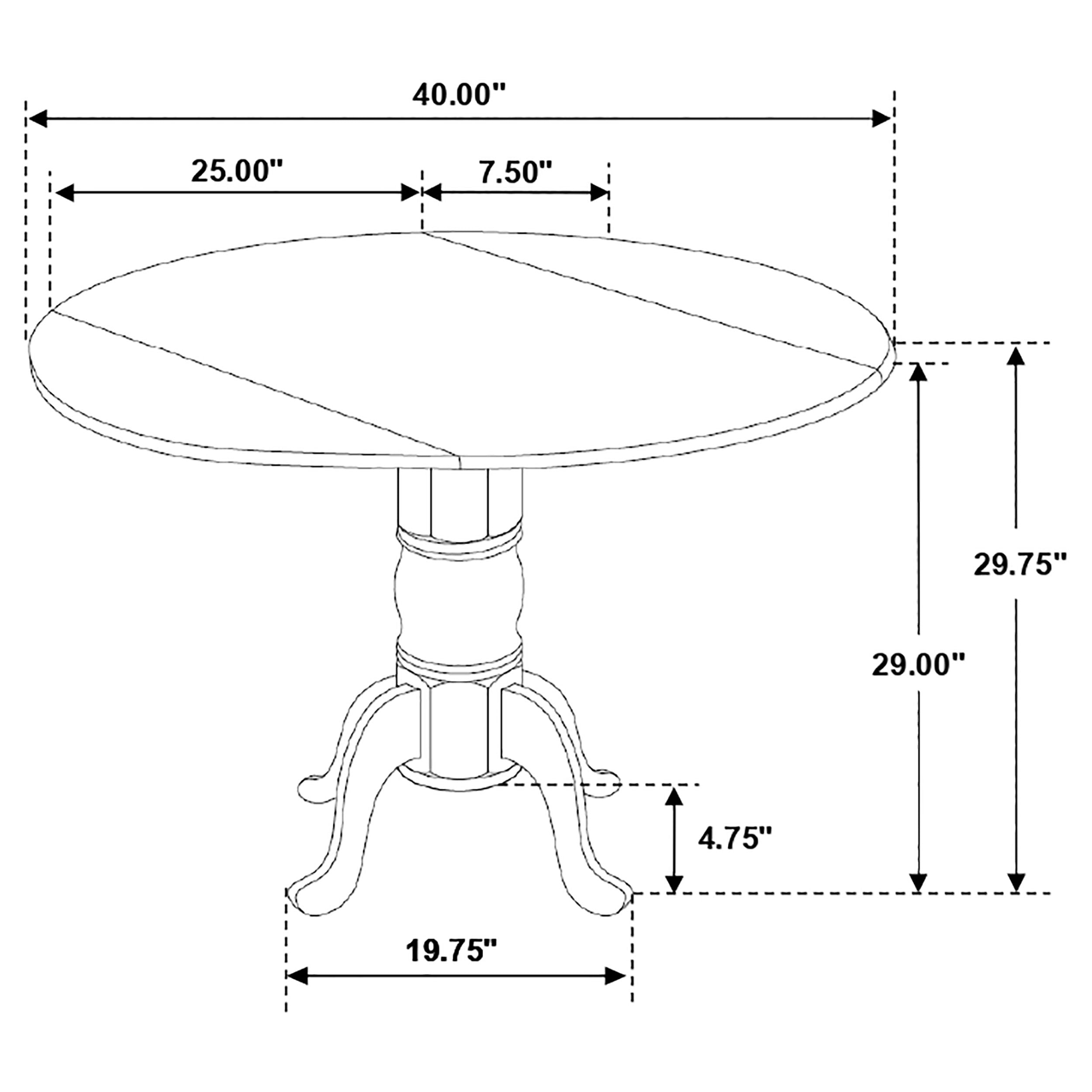 Allison Round 40-inch Drop Leaf Extension Dining Table White-CoasterEveryday