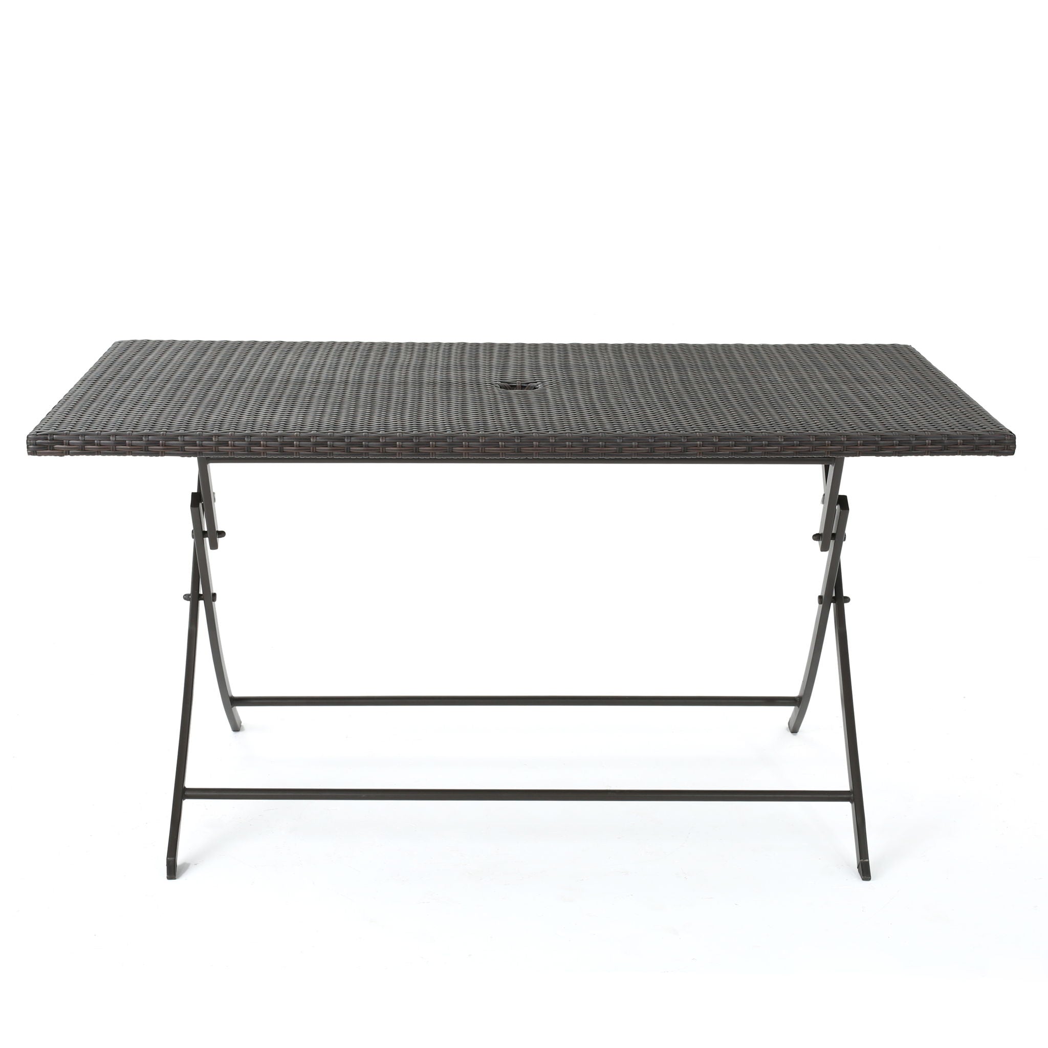 Saffron - Outdoor Rectangle Folding Dining Table - Brown Multi