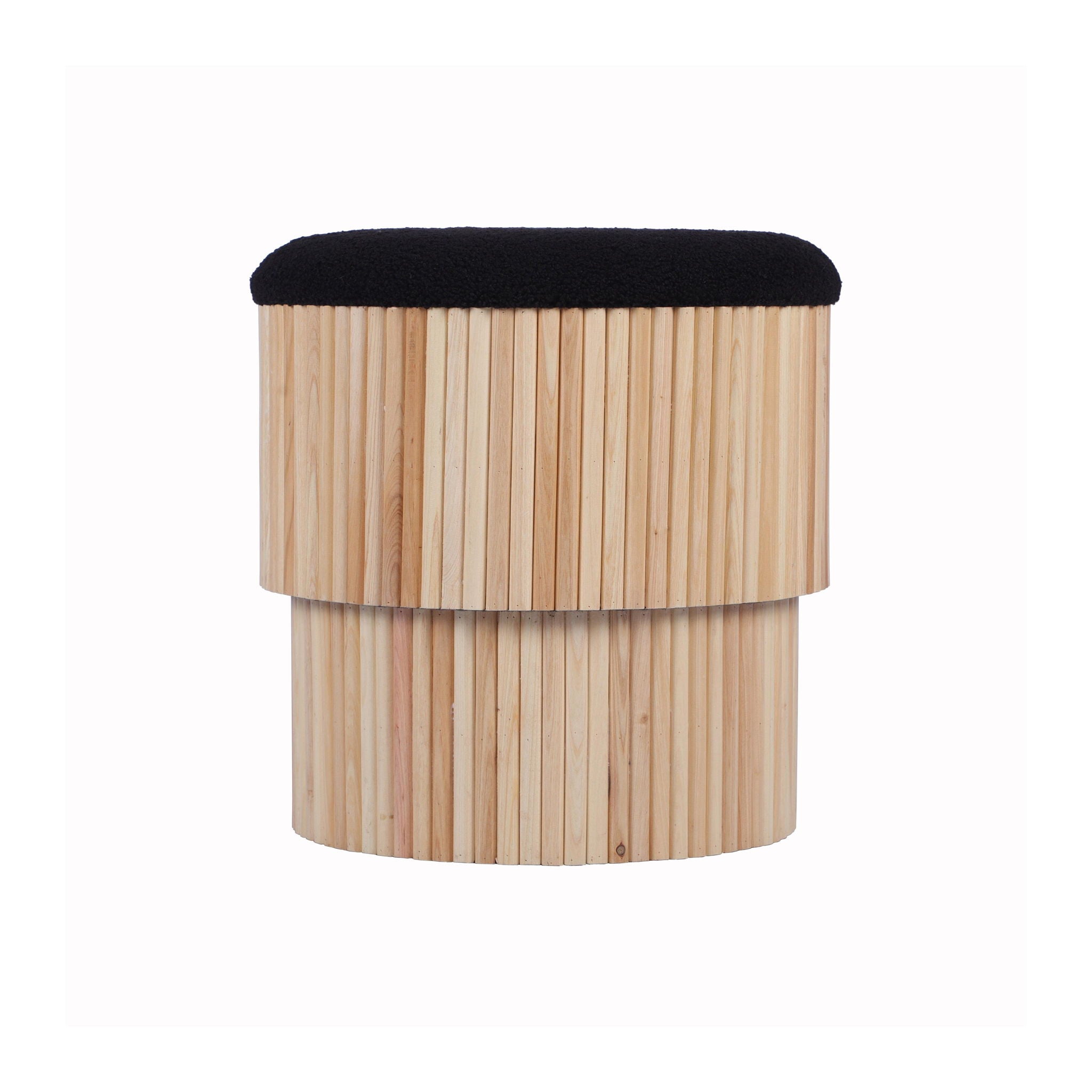 Sagano - Tiered Storage Ottoman - Black