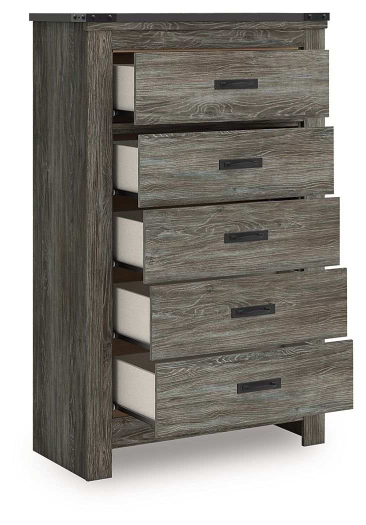 Frandern - Gray - Five Drawer Chest
