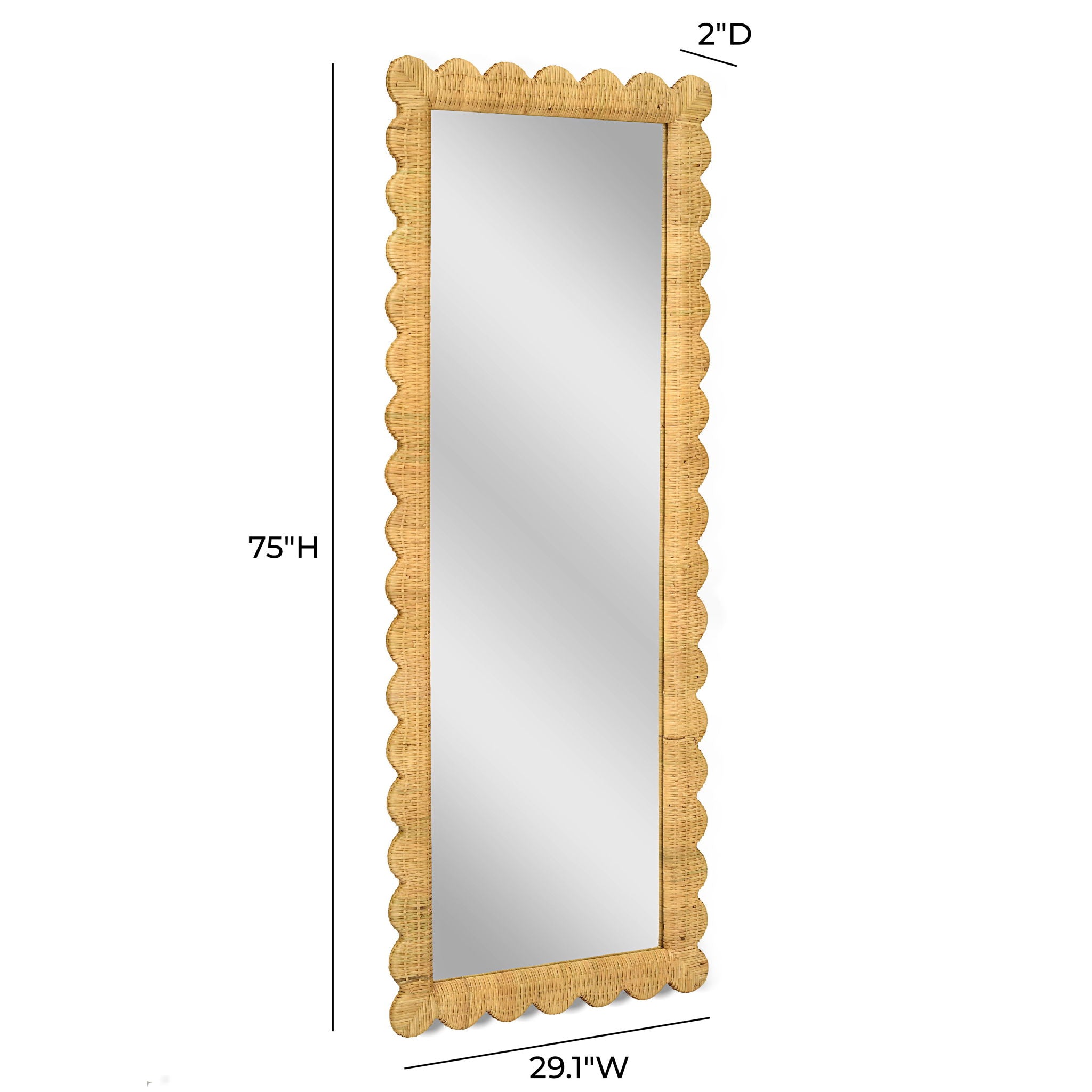 Bama - Rattan Long Wall Mirror - Natural