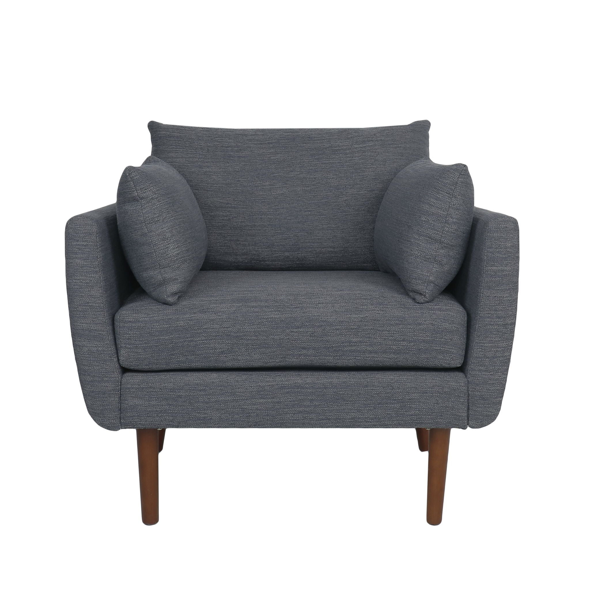 Luminate - Upholstered Fabric Club Chair With Tapered Legs And 2 Accent Pillows