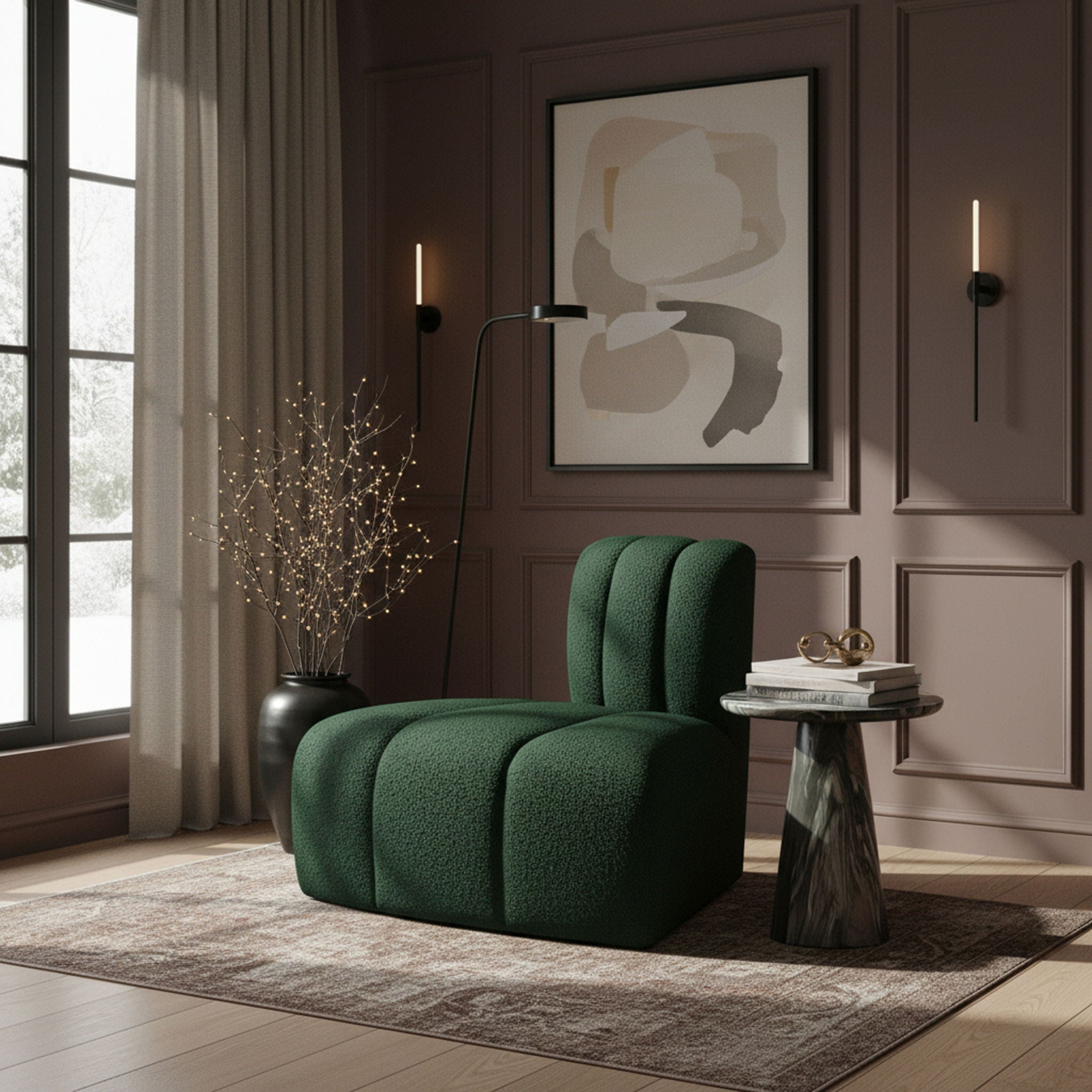 Arc - Boucle Fabric Reverse Corner