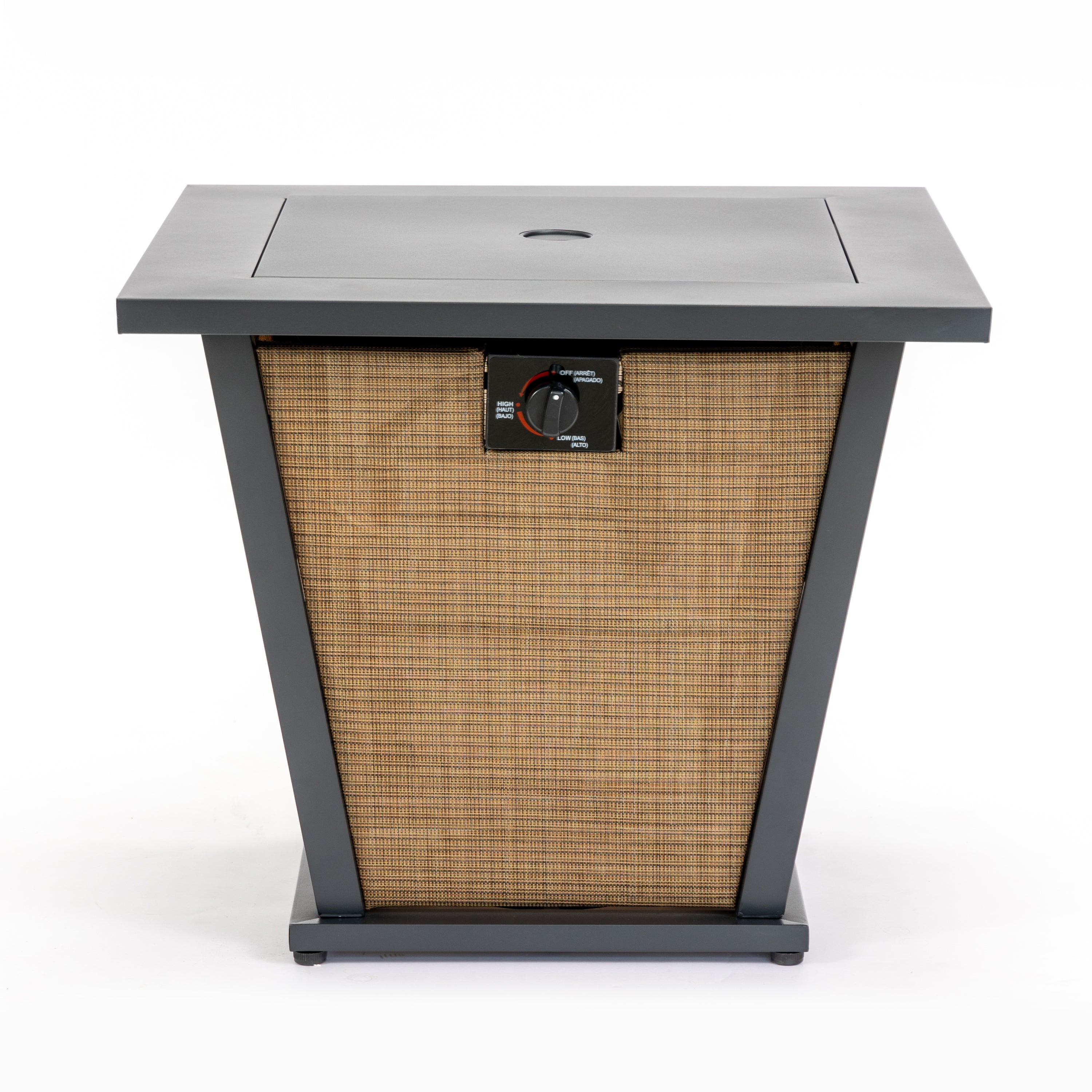 28" Propane Gas Fire Pit Table - 50000 BTU Square Steel Fire Pit